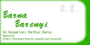 barna barenyi business card